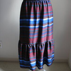 Banana Republic Factory S Small maxi striped burgundy blue skirt nwt gre…